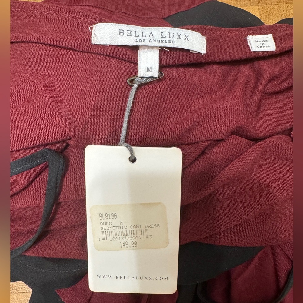 Bella Luxx Burgundy and Black Sip Dress‎ - Picture 6 of 7